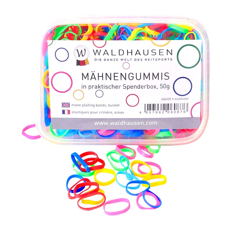 Bunte Mähnengummis für Pferde mit Box - 0321