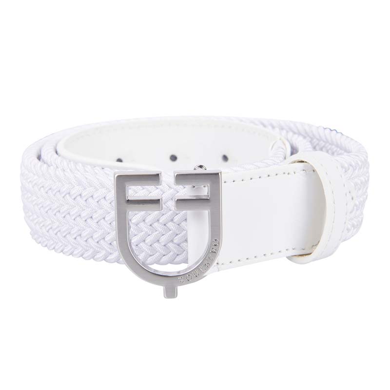 Equestro Unisex Elastischer Gürtel aus Leder mit Logo-Schnalle - 9819