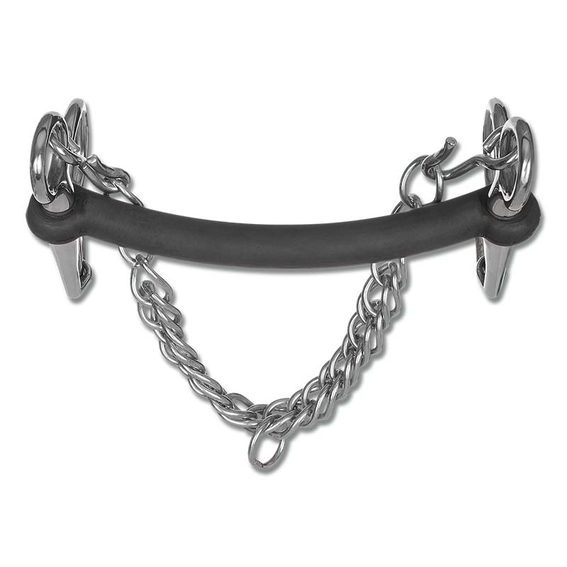 Waldhausen Pelham mit Gummigebiss und Kinnkette - 3442