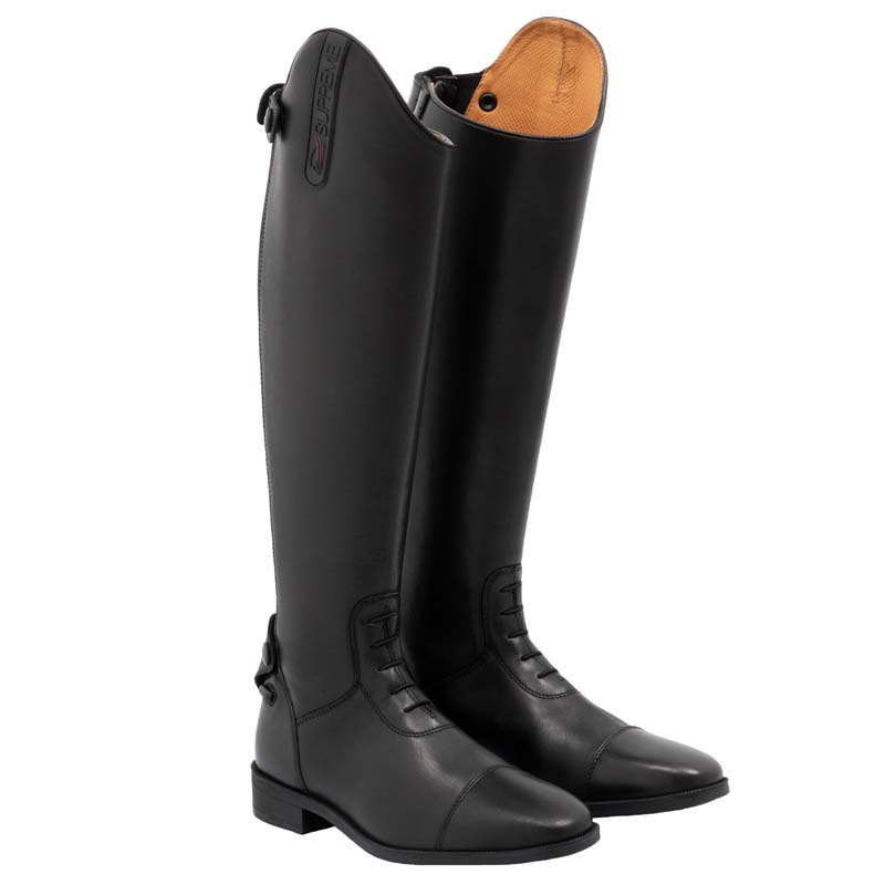 Supreme Reitstiefel mit Schnürsenkeln und Reißverschluss aus Leder - 37391