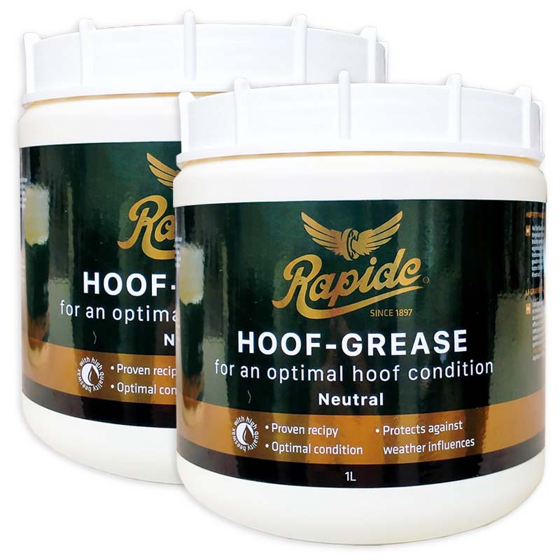 Satz 2 Stück Art. 0827 Huffett Rapide Hoof Grease zu 1 L