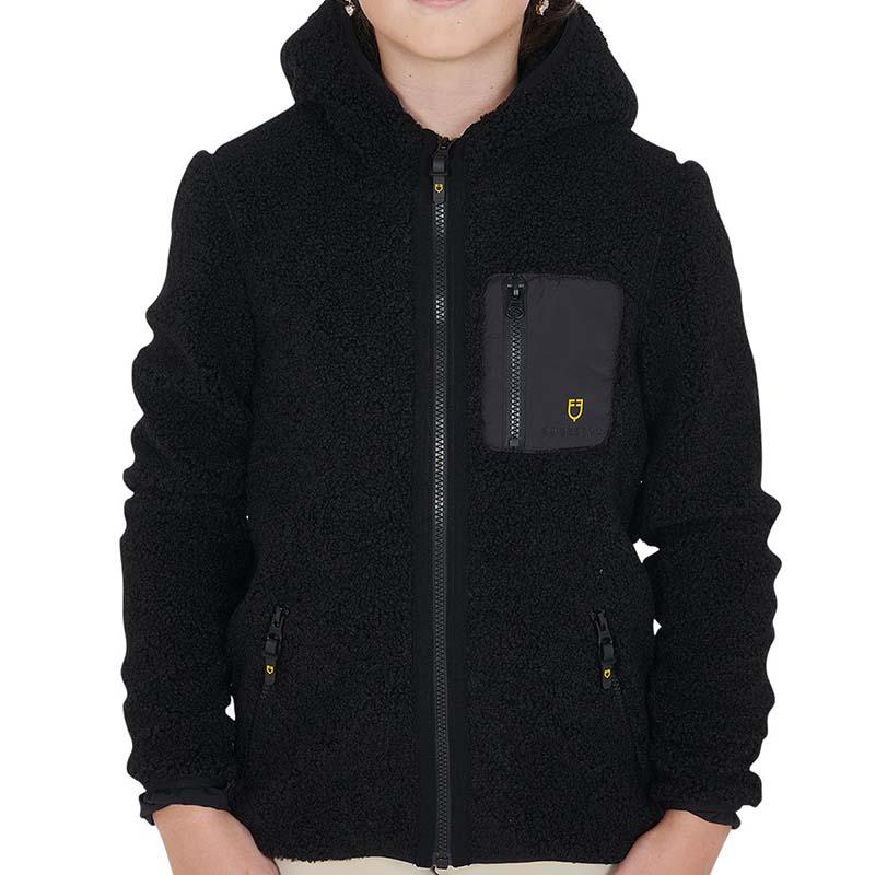 Equestro junior teddyjacke aus weichem plüsch mit kapuze