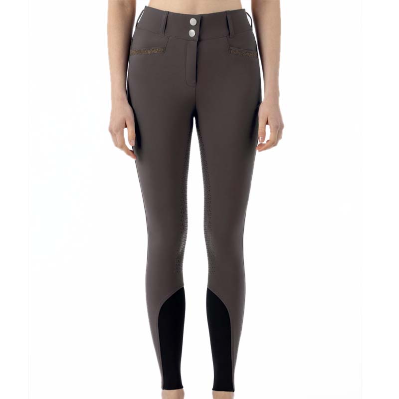 Equiline damenreithose crystalef mit full grip, glitzerdetails und hohem bund - 3819