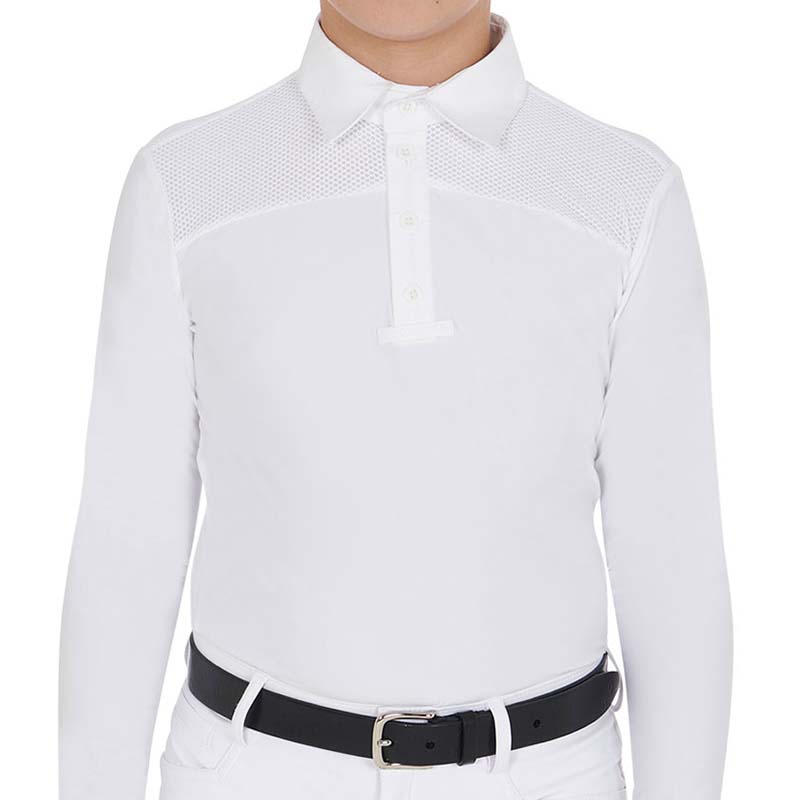 Equestro Turnierpolo für Kinder mit Mikroperforation, Langarm