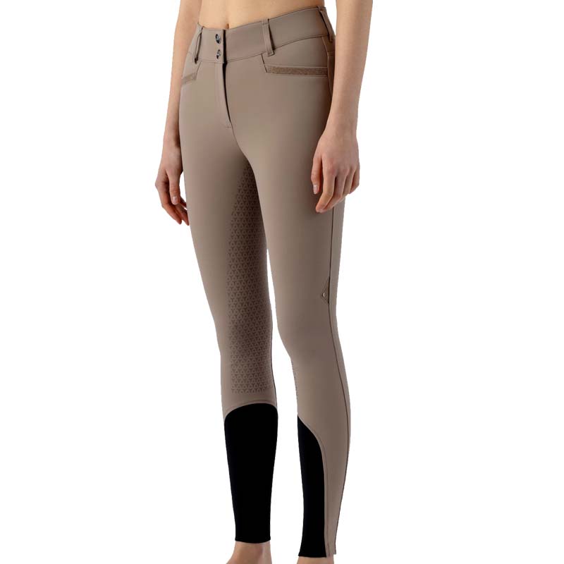 Equiline damenreithose crystalef mit full grip, glitzerdetails und hohem bund - 3819
