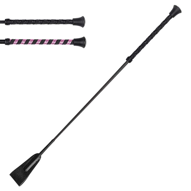 Kurze Reitgerte Equiline 65 cm mit Glitzergriff - 9254