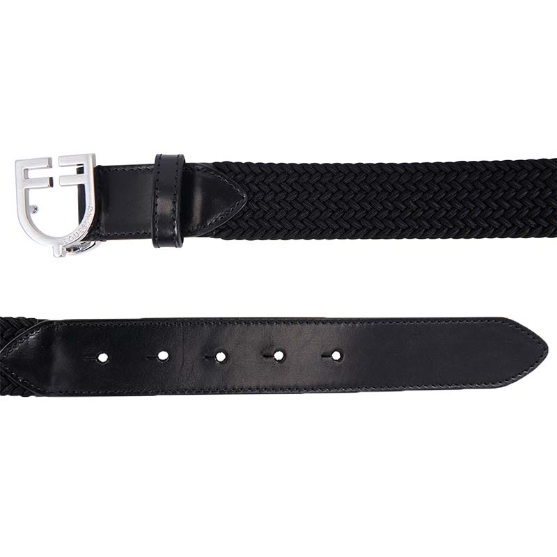 Equestro Unisex Elastischer Gürtel aus Leder mit Logo-Schnalle - 9819