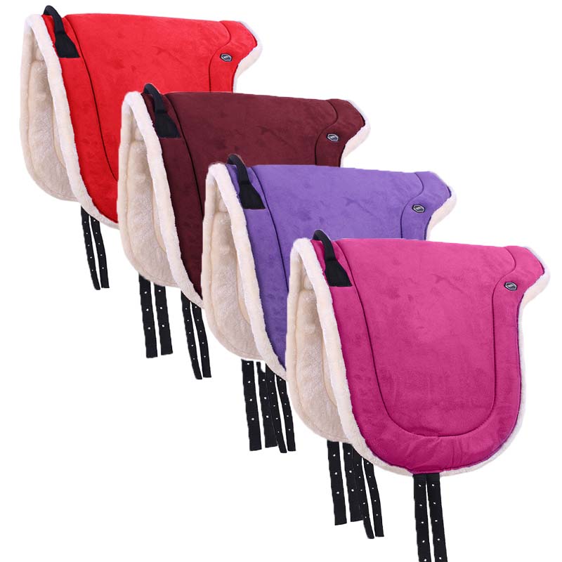 Bareback Pad QHP mit Griff und Kunstlammfell-Futter - 5098