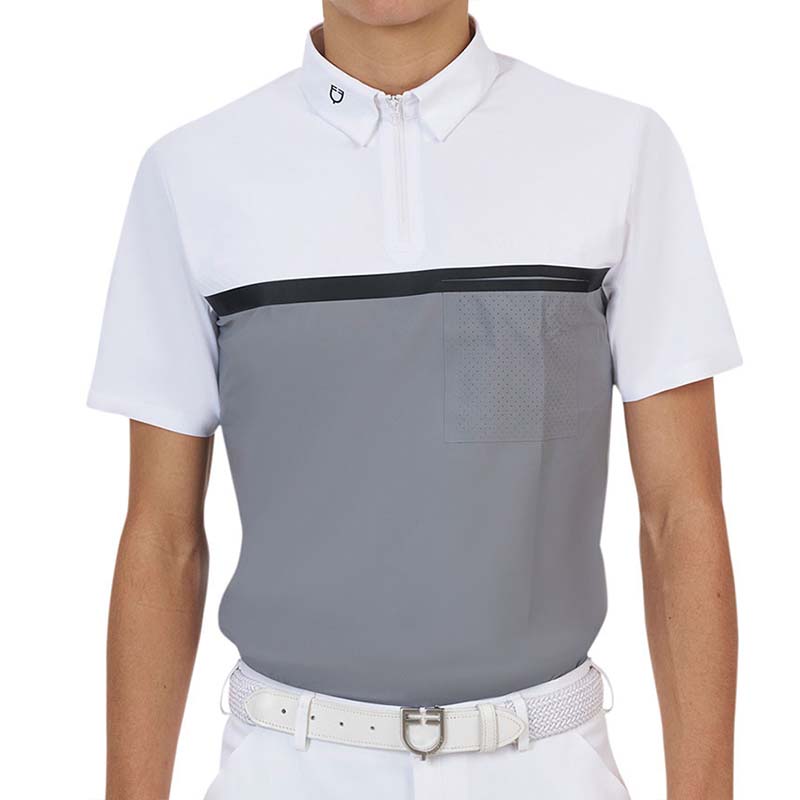 Herren Kurzarm Turnierpolo Equestro Ridertechnology mit Reissverschluss - 9951