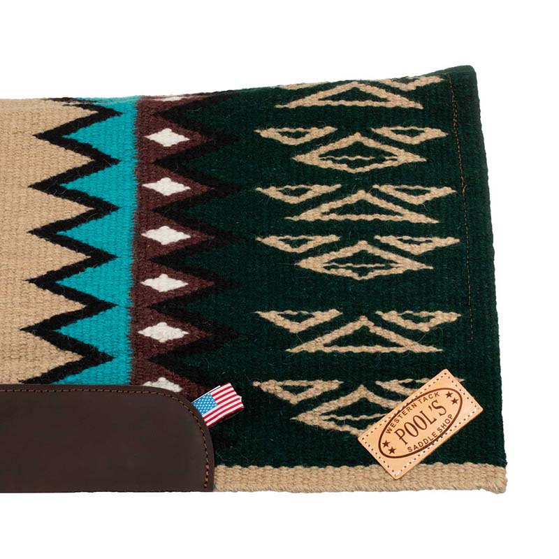 Westernpad Pool’s TEXAS aus Wolle und Filz mit Ledereinsätzen - 5088