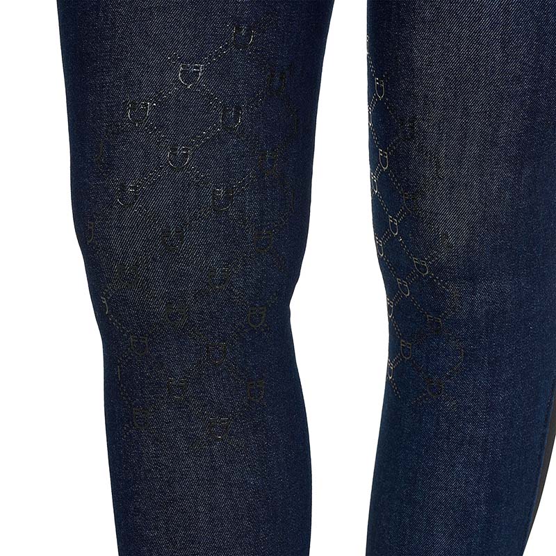 Damen Reithose Equestro Jeansoptik mit Kniegrip - 9985