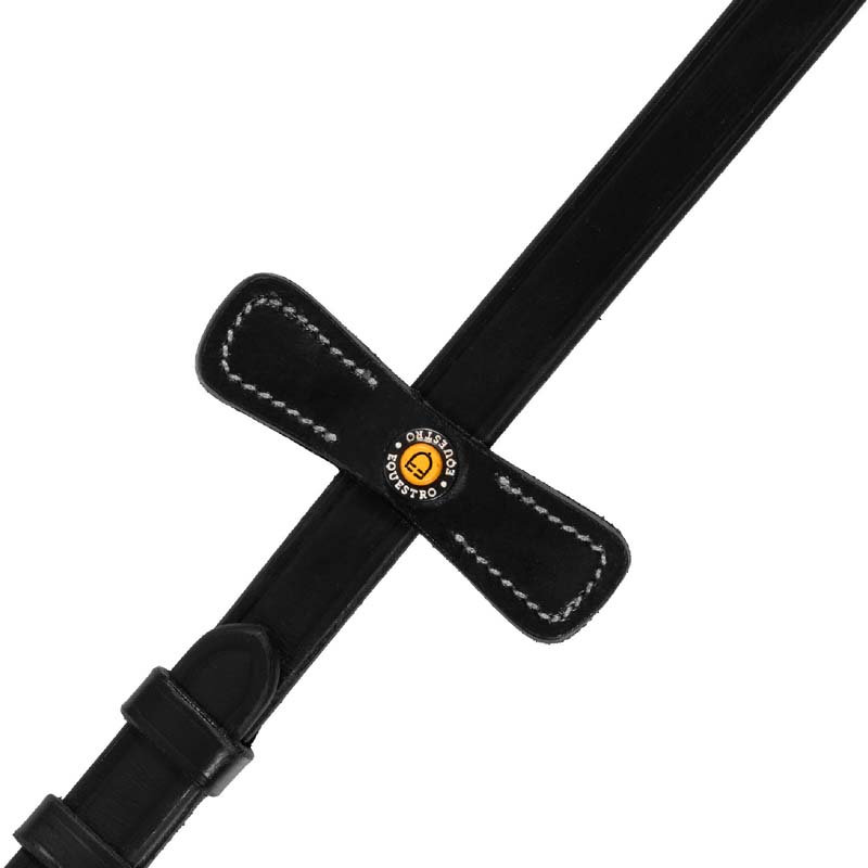 Equestro Englische Zügel mit Stoppern aus Leder und Gummigrip - 2377