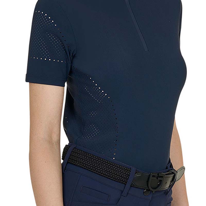 Damen Technisches Reitshirt Equestro Kurzarm - Perforiertes Design - 9056