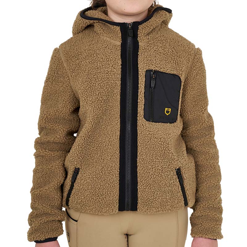 Equestro Junior Teddyjacke aus Weichem Plüsch mit Kapuze - 9730