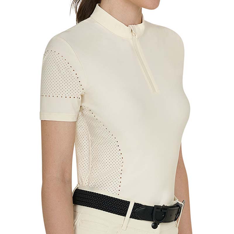 Damen Technisches Reitshirt Equestro Kurzarm - Perforiertes Design - 9056
