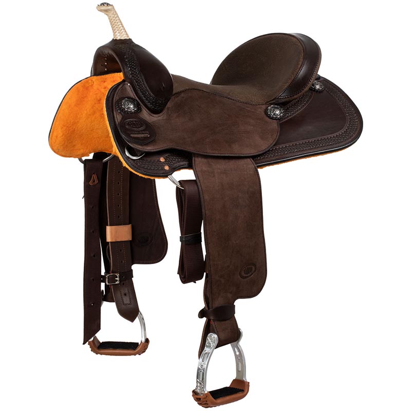 West Wood Western-Sattel Basic Barrel MJ Brown mit Korbdekoration