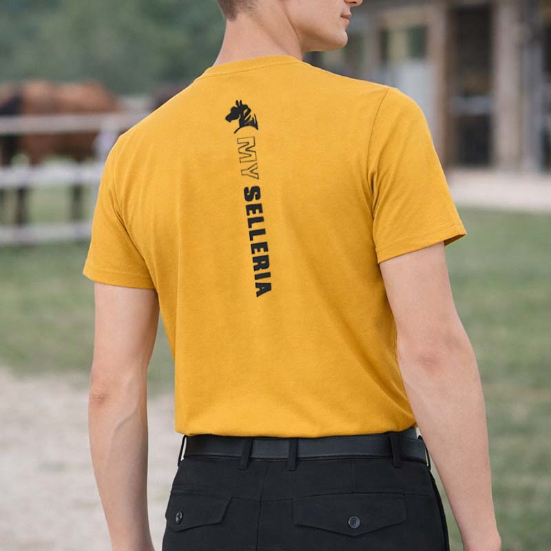 Herren Reit T-Shirt STABLE FORCE - Mustard Edition mit Schwarzem Druck - 9400
