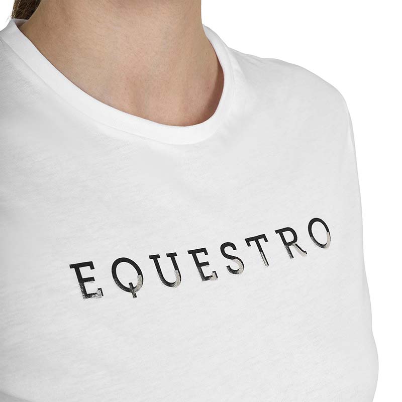 T-Shirt mit laminiertem Equestro Logo aus Baumwolle - Damen - 9058
