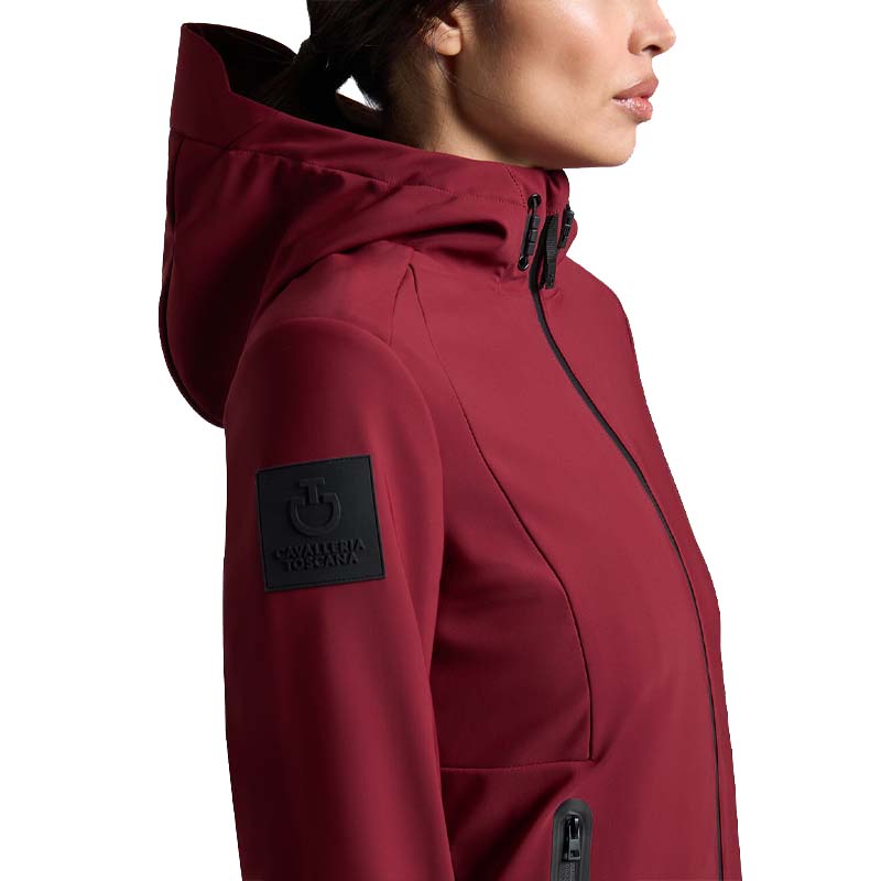 Cavalleria Toscana Damen-Softshelljacke mit Kapuze, Bordeaux - 9640