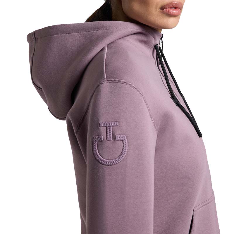 Cavalleria Toscana Damen-Kapuzenpullover aus Baumwolle, Rosa - 9651