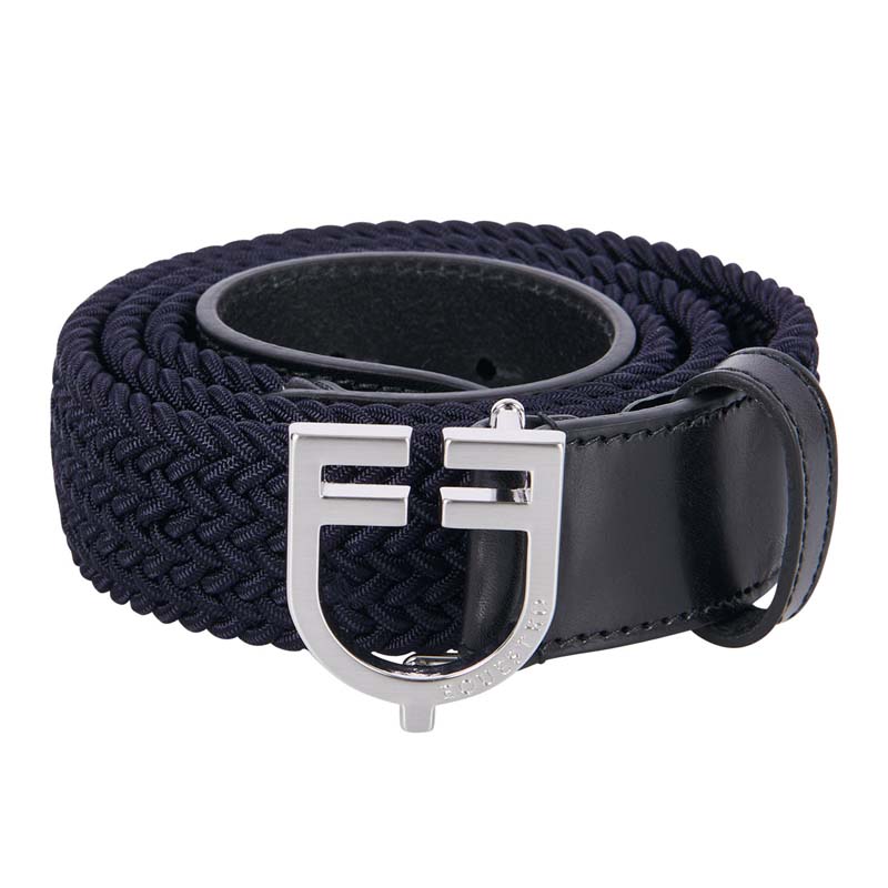 Equestro Unisex Elastischer Gürtel aus Leder mit Logo-Schnalle - 9819