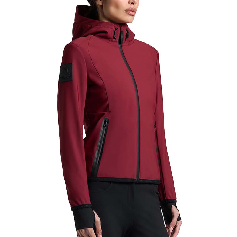 Cavalleria Toscana Damen-Softshelljacke mit Kapuze, Bordeaux