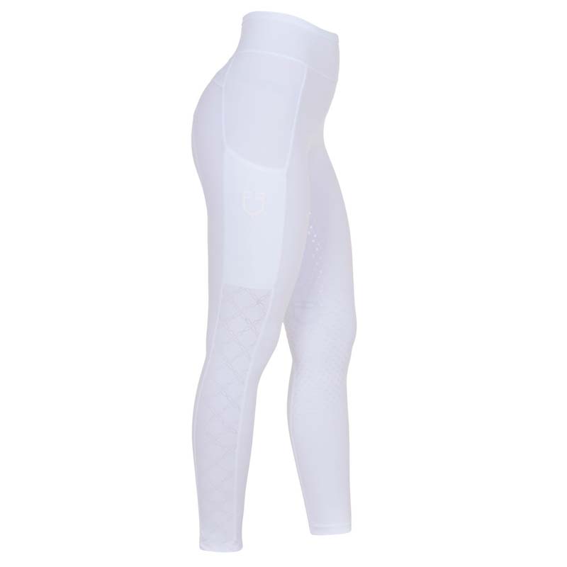 Equestro Damen Reitleggings Full Grip für Sommer mit perforiertem Einsatz - 9787