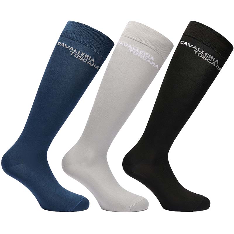 Set mit 3 Paaren Unisex-Reitsocken Cavalleria Toscana Jacquard - 9617
