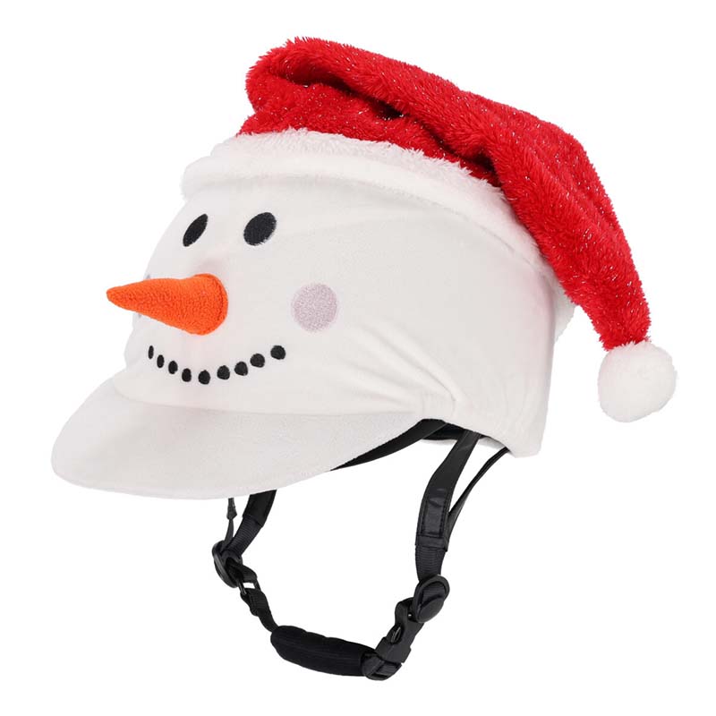 Weihnachtlicher reithelmüberzug - schneemann