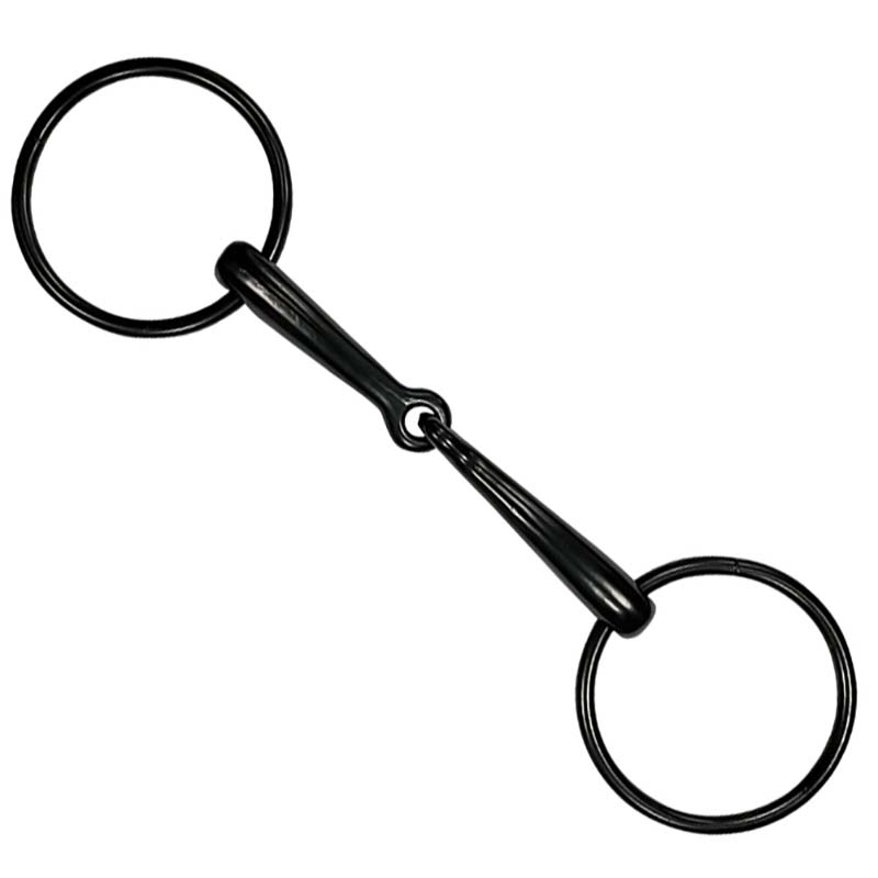 Amerikanische trense aus schwarzem eisen mit ringen - 4537