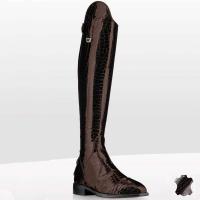 STIEFEL PIONEER AUS BRAUNEM LEDER N.42 KROKODIL-DRUCK MODELL TICHE