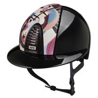 KEP ITALIA HELM Cromo 2.0 PEGASUS GLÄNZEND SCHWARZ ROSA EINSATZ