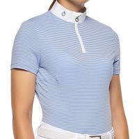 DAMEN CAVALLERIA TOSCANA TURNIERPOLO SEERSUCKER mit KURZARM