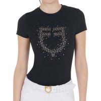 T-SHIRT EQUESTRO ROSA STRASS-LOGO DAMEN