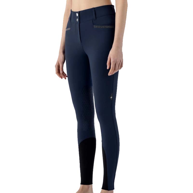 Equiline damenreithose crystalef mit full grip, glitzerdetails und hohem bund - 3819