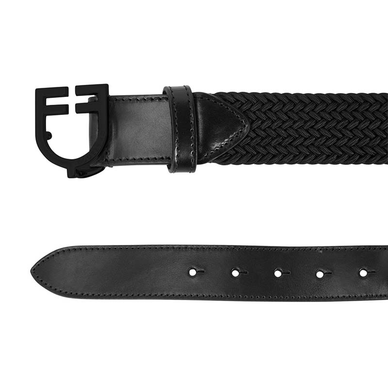 Equestro Unisex Geflochtener Elastischer Gürtel mit Logo-Schnalle - 9475