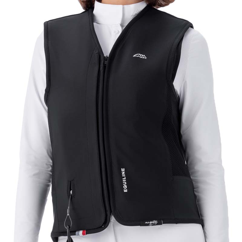 Equiline belmove l2 airbag-sicherheitsweste mit abnehmbarem bezug für reitsport und springreiten