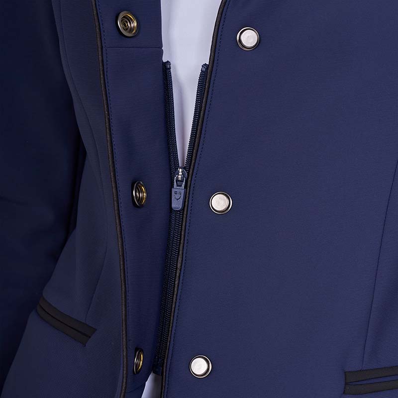 Damen Turnierjacke Equestro mit Reißverschluss und Knöpfen - 9479