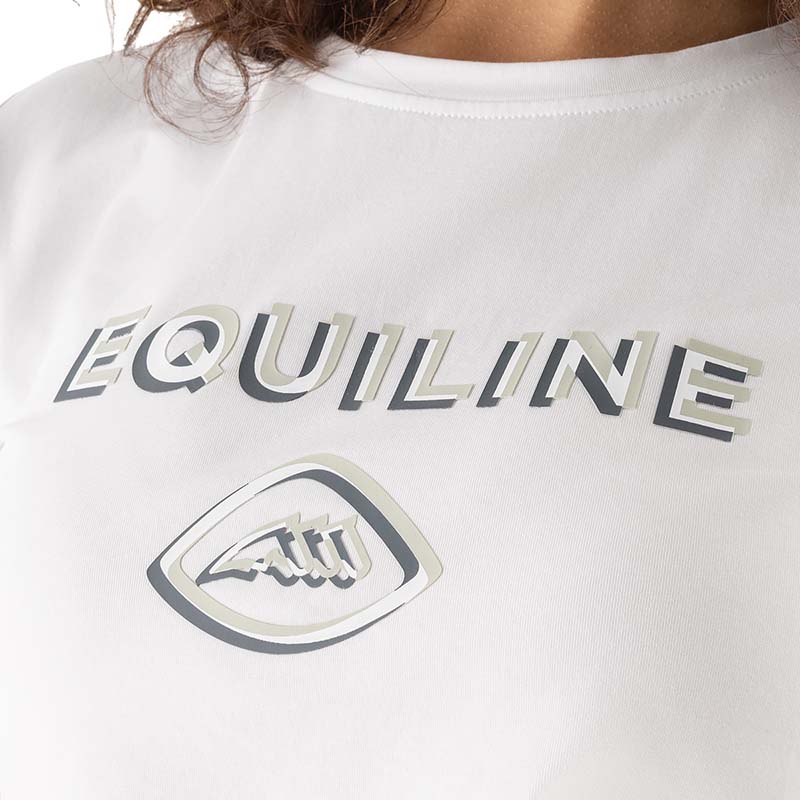 Stretch Baumwoll T-Shirt Equiline CALOP mit Grafiklogo für Damen - 9297