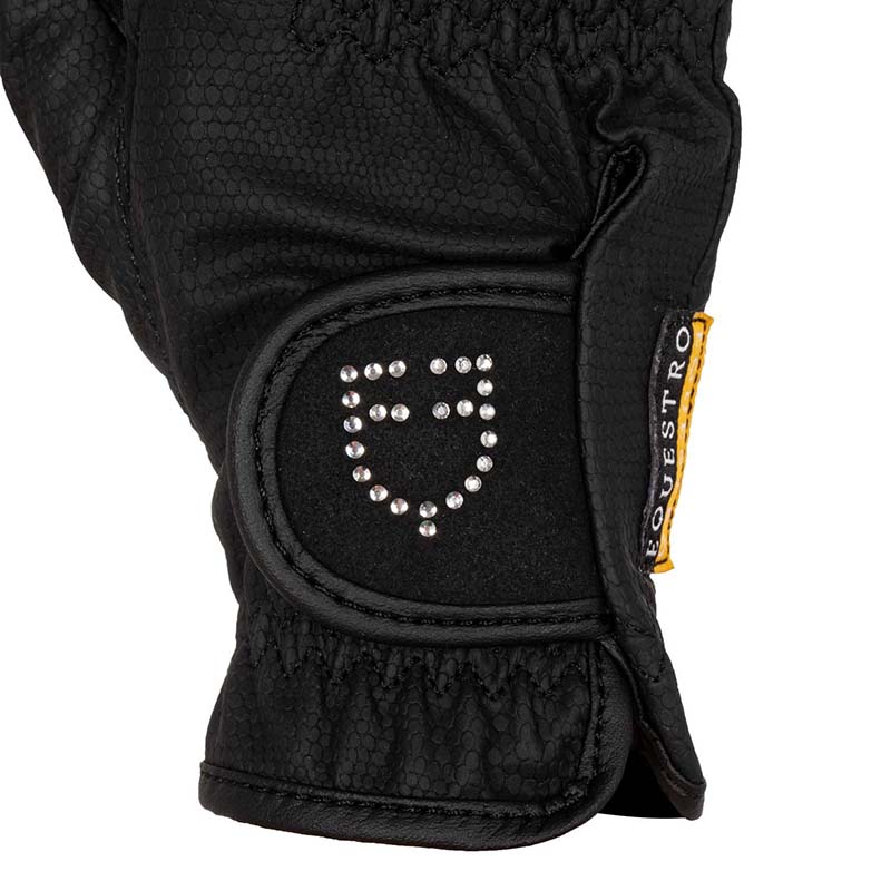 Damen Reithandschuhe Equestro mit Glitzer-Logo - 2194