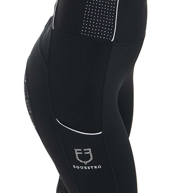 Leggings Equestro Vollgrip mit Strass - 9858