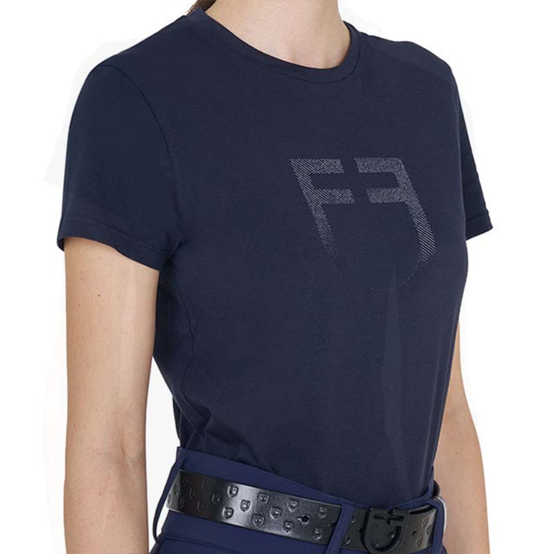 Damen Reit T-Shirt Equestro aus Baumwolle mit Glossy Logo - 9059