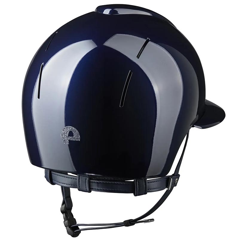 KEP Smart Nova Metal Polish STAR Polo Reithelm - breites Visier, glänzend mit funkelndem Stoff - 3438