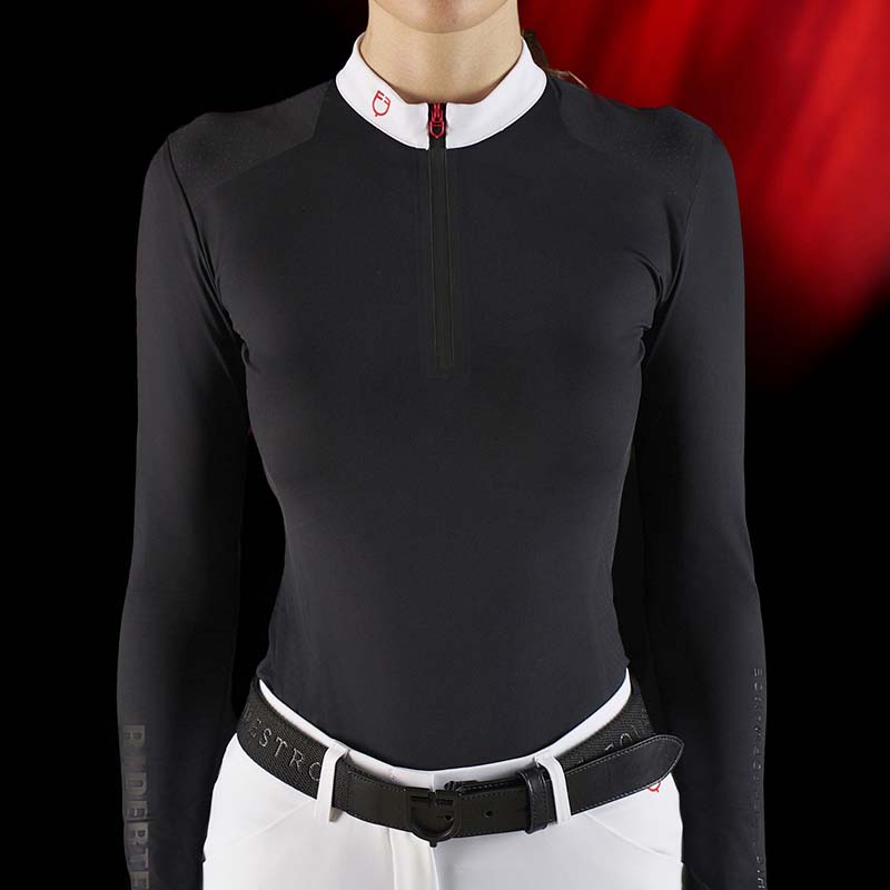 Equestro Ridertechnology Damen Langarm-Wettbewerbspolo - 9932
