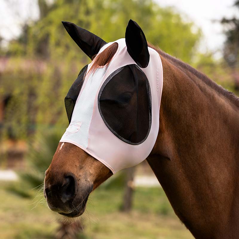 Equestro Fliegenmaske für Pferde aus Lycra und Mesh - 0681