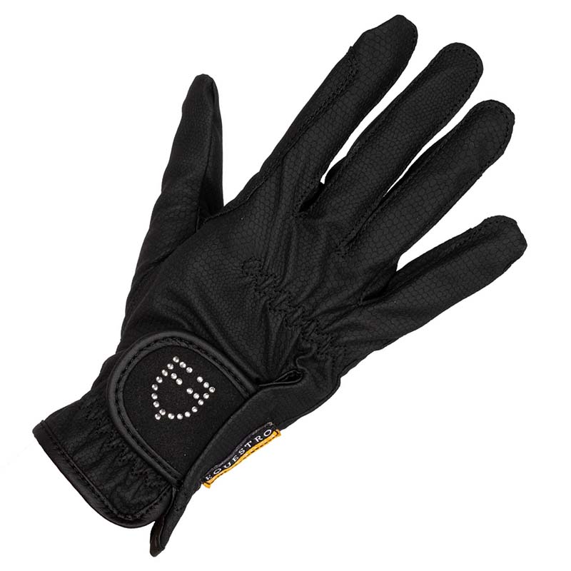 Damen Reithandschuhe Equestro mit Glitzer-Logo - 2194