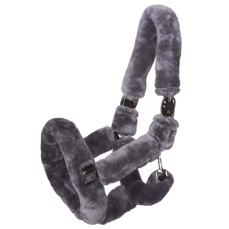 Weiches Pferdehalfter mit synthetischem Lammfellüberzug - 0314