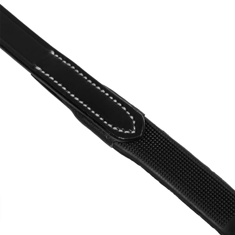 Equestro Englische Zügel mit Stoppern aus Leder und Gummigrip - 2377